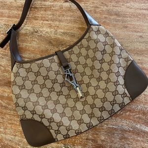 GUCCI ORIGINAL GG CANVAS JACKIE HOBO SMALL
